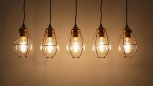 ambient gold glass pendants