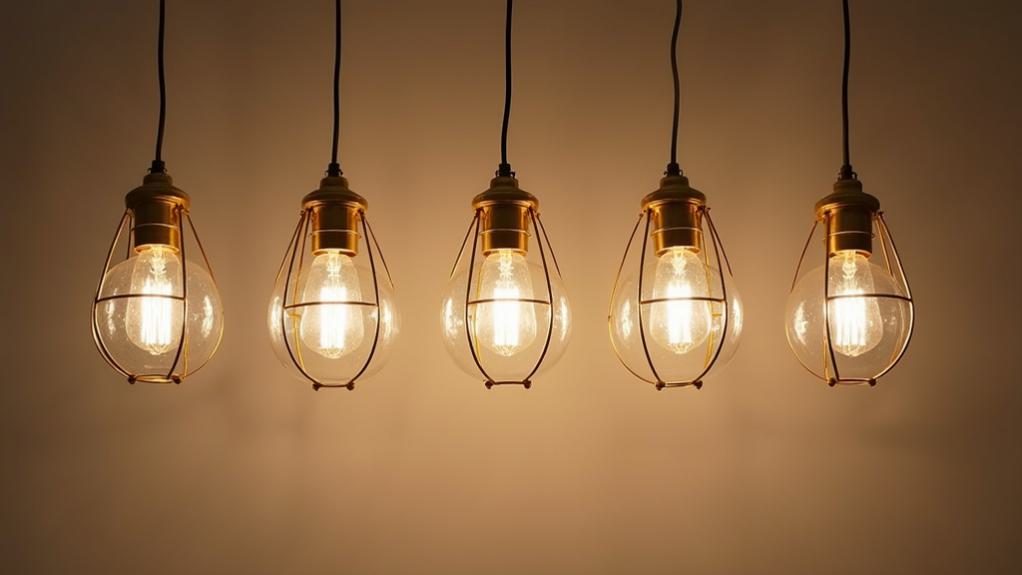 ambient gold glass pendants