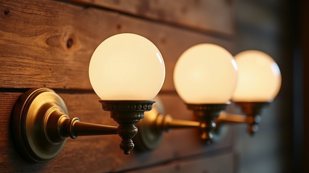 antique brass globe sconces