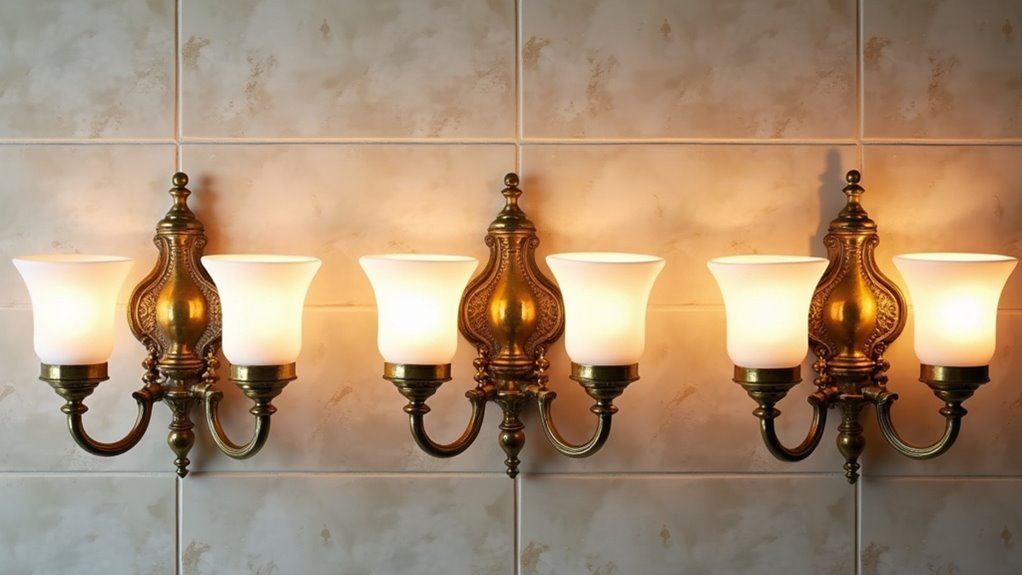antique brass multi light bars