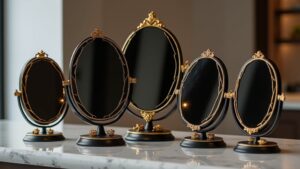 black gold vanity mirrors