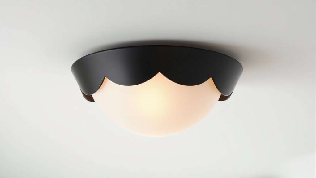 black minimalist scalloped fixtures