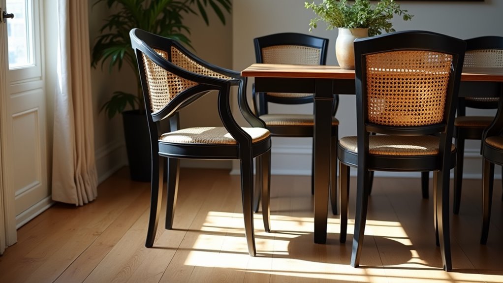 black rattan woven elegance