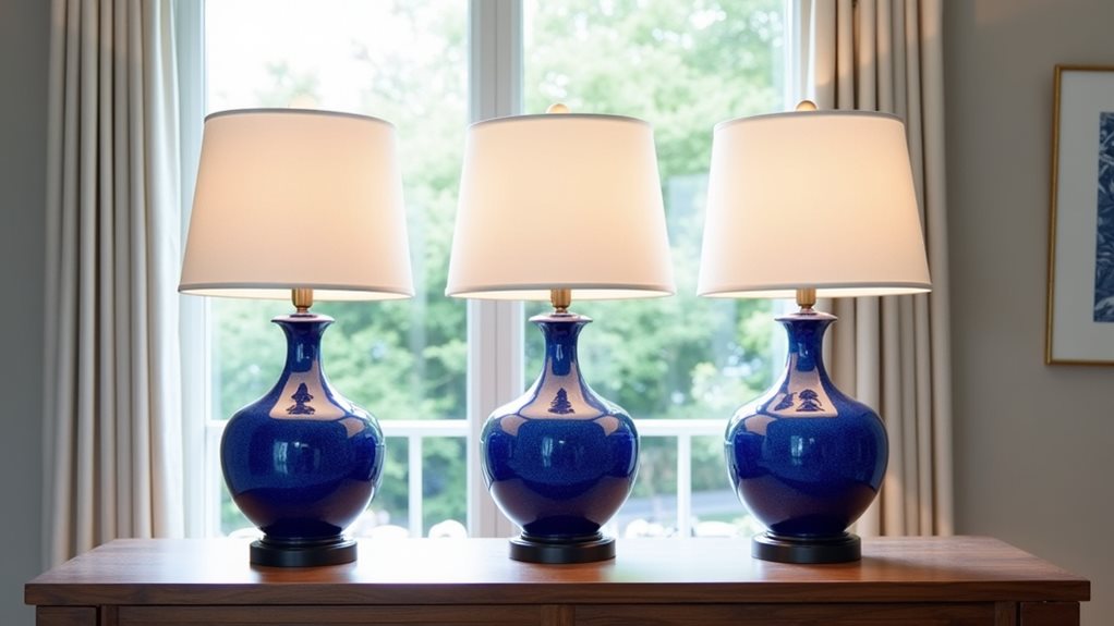blue table lamp set