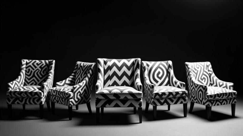 bold geometric accent chair