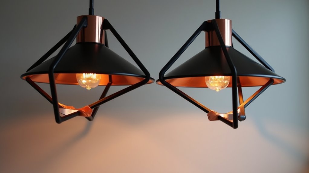 bold geometric pendant lights