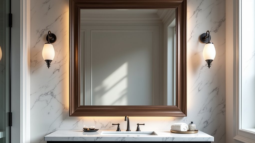 bold industrial bronze mirror