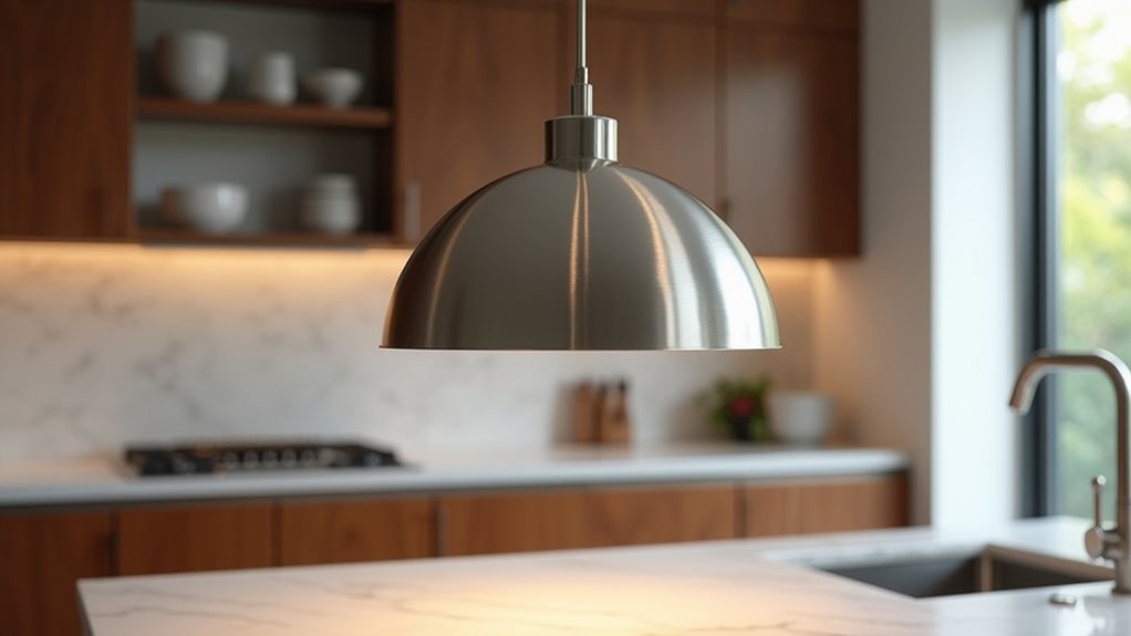 brushed nickel half globe