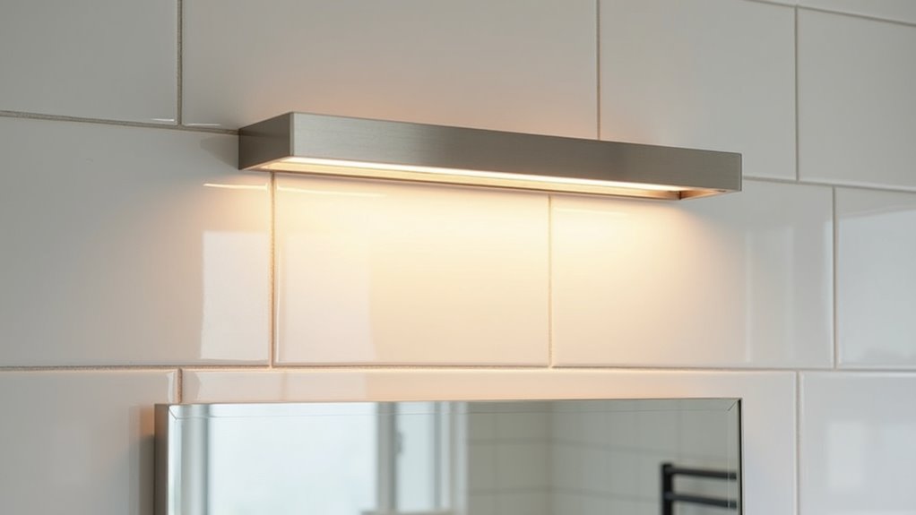 brushed nickel rectangular light