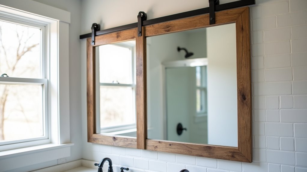 customizable sliding barn mirrors