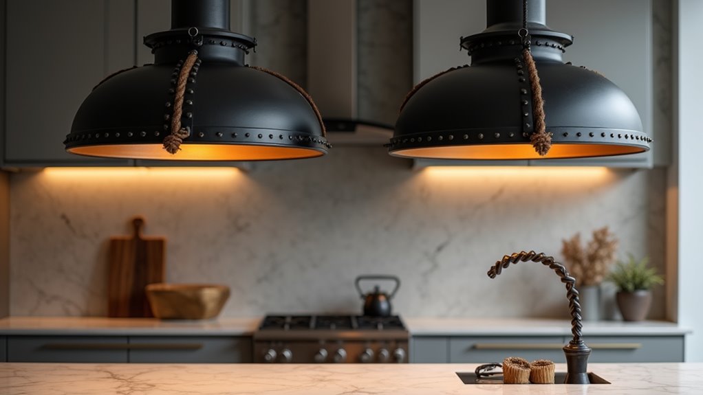 dramatic oversized kitchen pendants