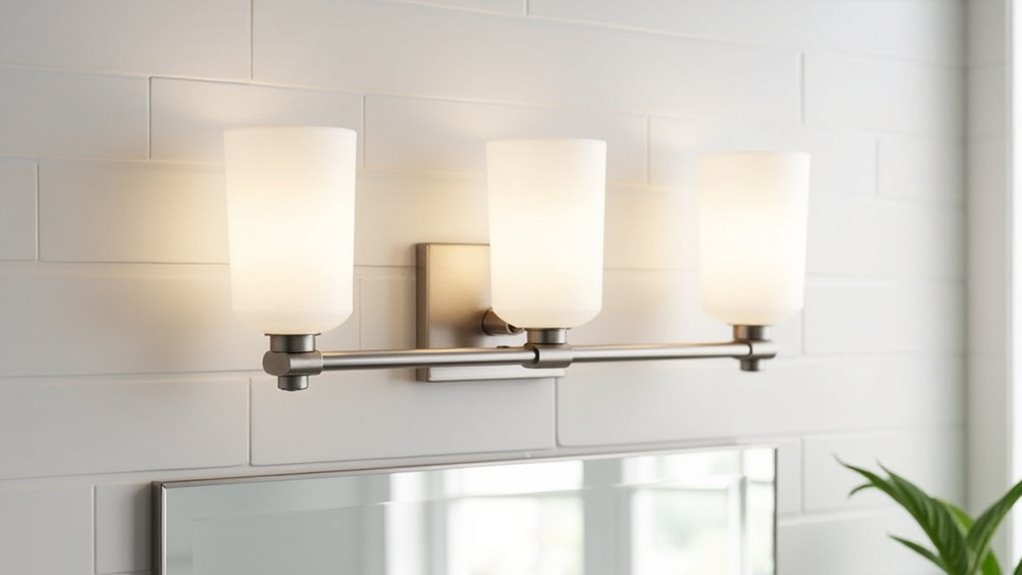 elegant brushed nickel vanity