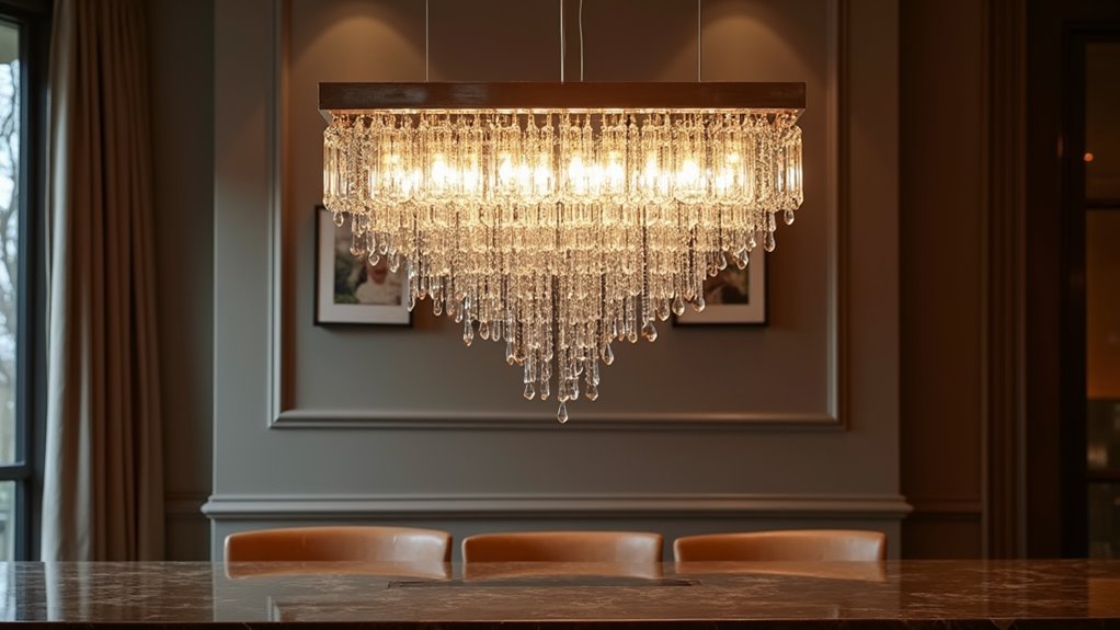 elegant crystal raindrop fixture