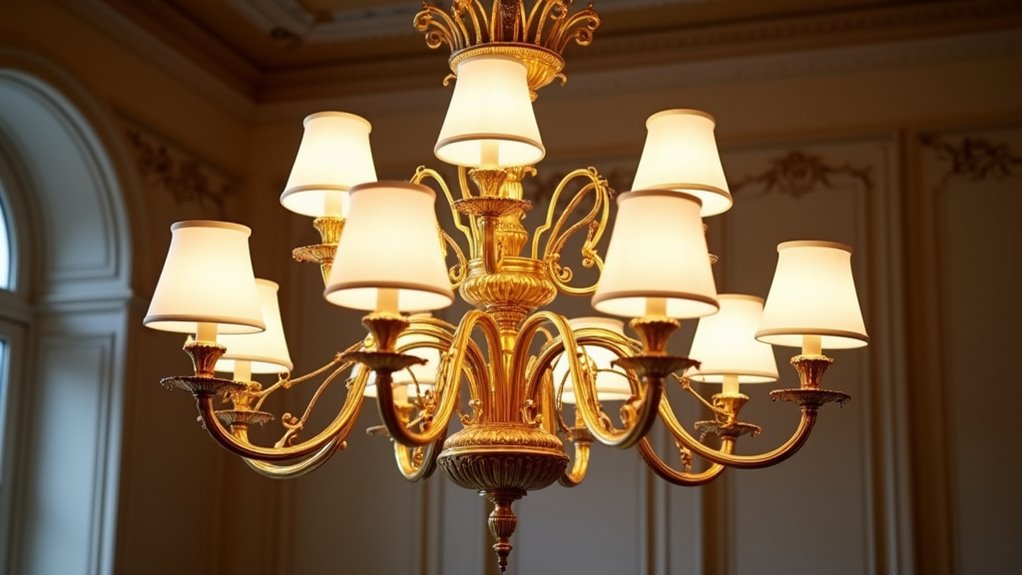 elegant gold chandeliers with shades