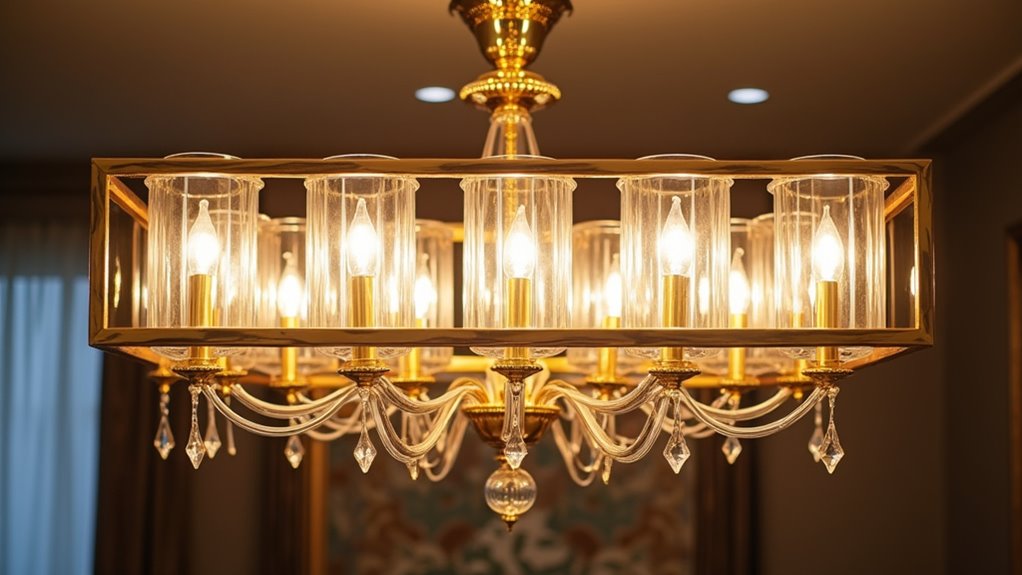 elegant gold glass chandeliers
