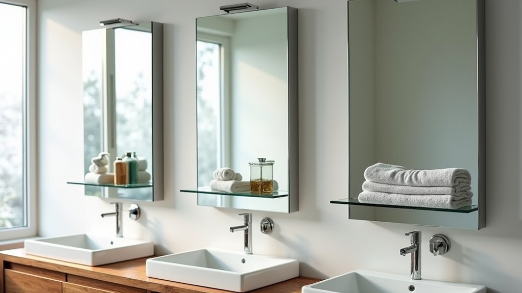 elegant mirrored storage cabinet