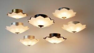 elegant scalloped semi flush lighting