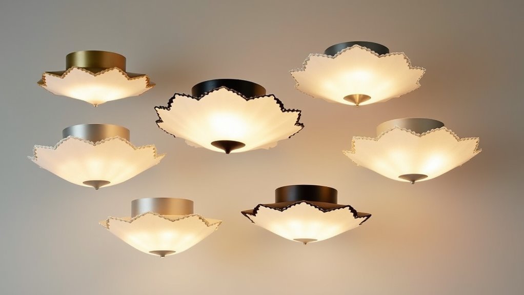 elegant scalloped semi flush lighting