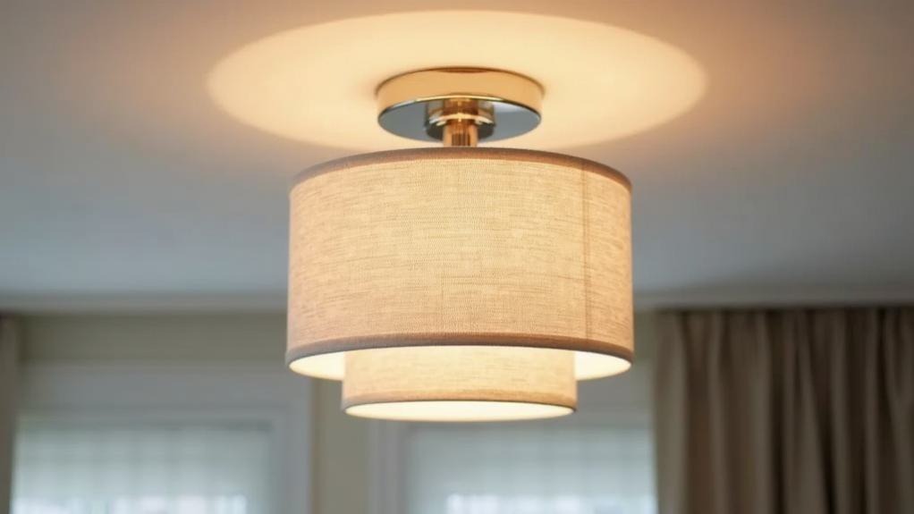 elegant two light linen fixture