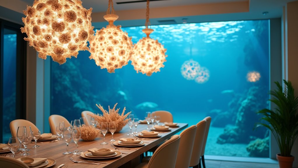 enchanting oceanic shell chandeliers