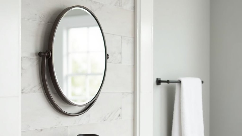 frameless bronze pivot mirror
