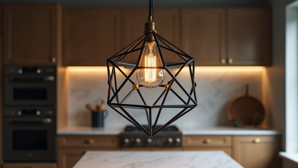 geometric iron brass accent