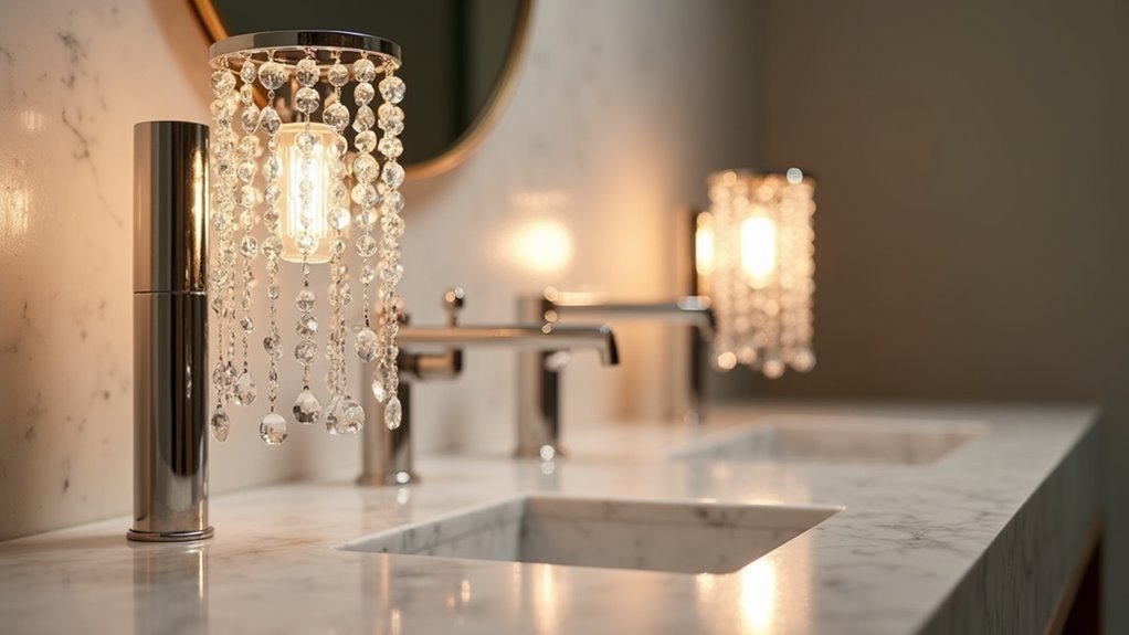 glamorous crystal bathroom chandeliers
