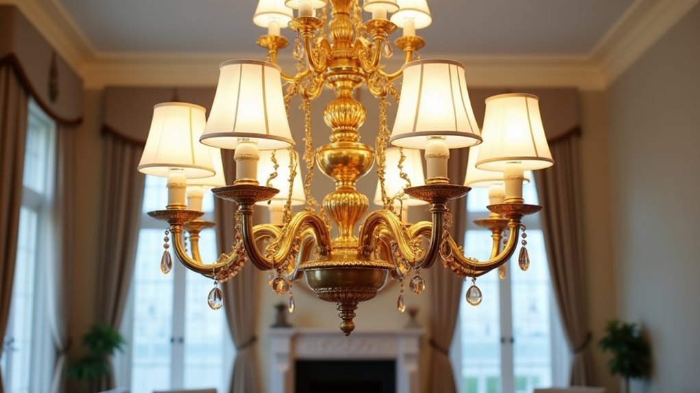 luxurious gold chandelier decor