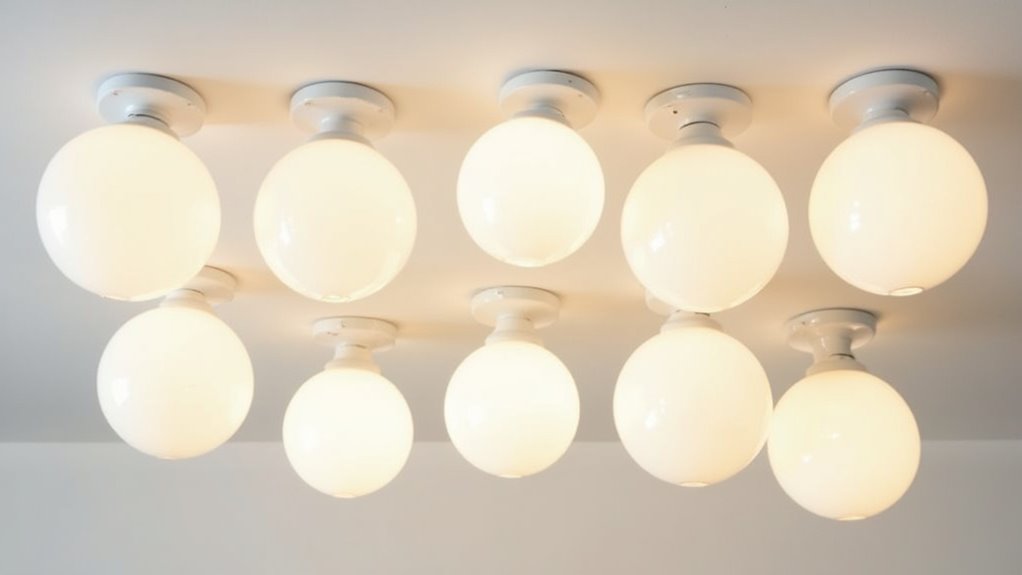 mid century modern white globes