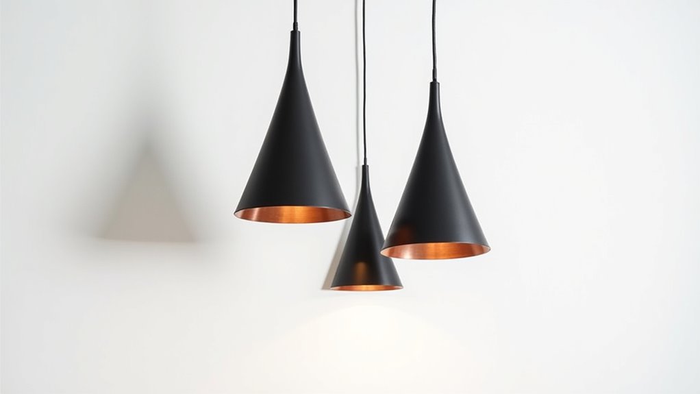 minimalist black copper contrast