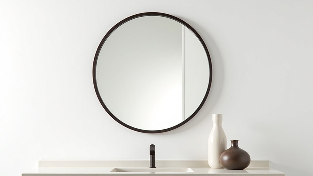 minimalist bronze frameless mirror