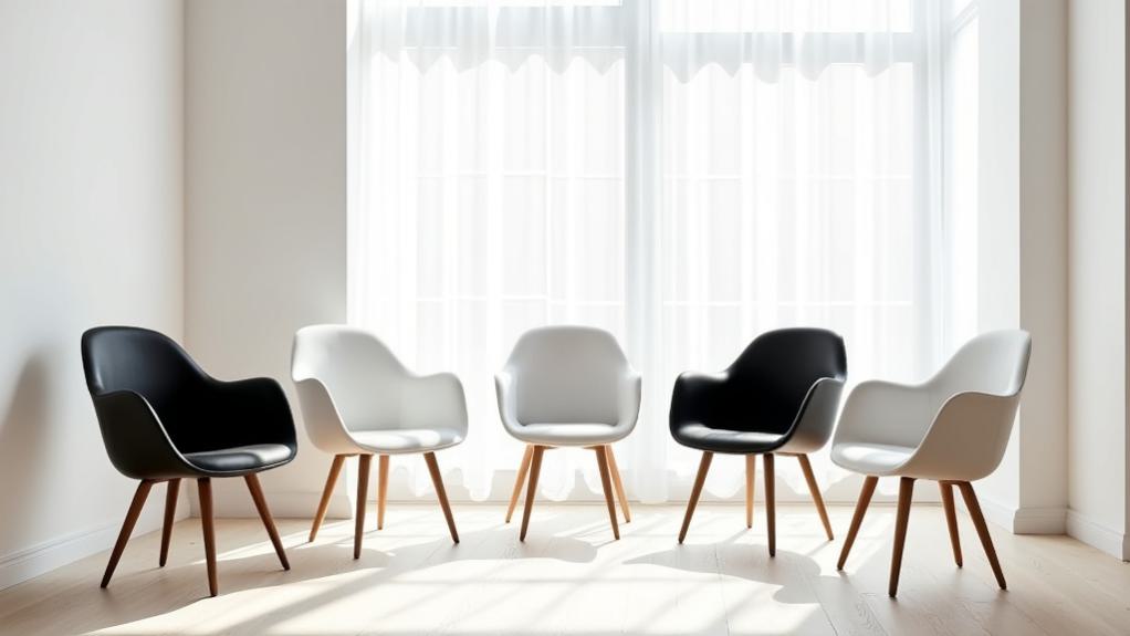 minimalist scandinavian black chairs