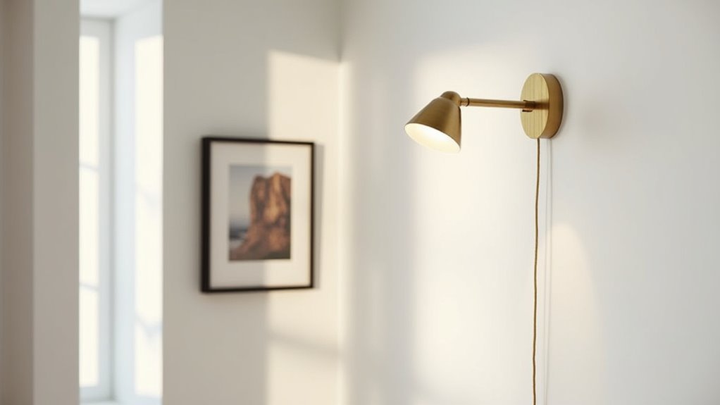 minimalist slimline brass light
