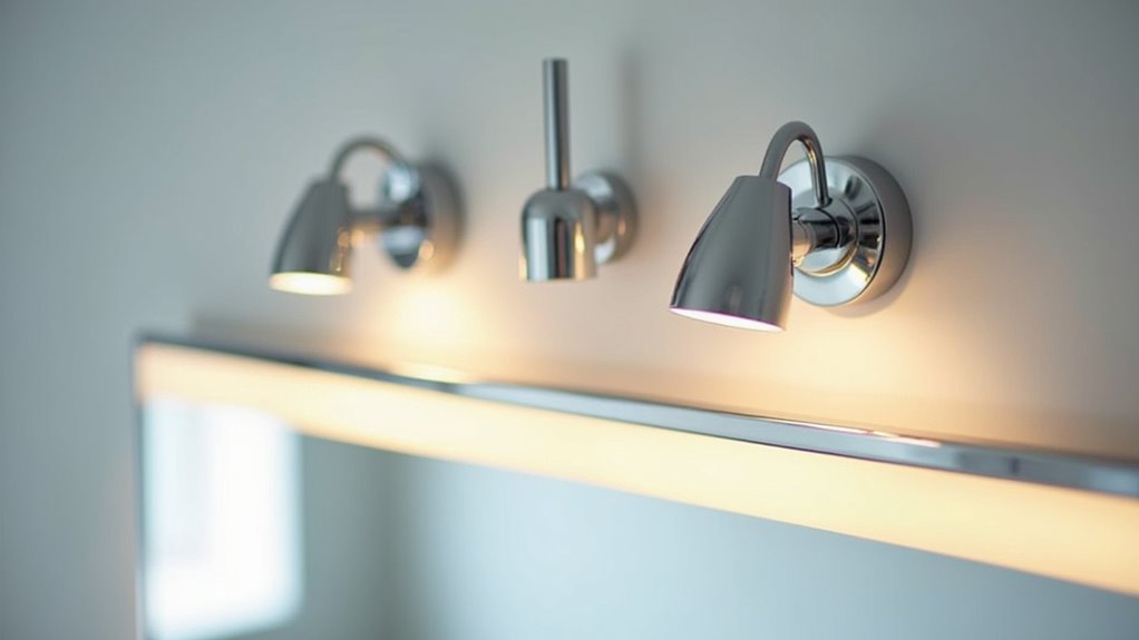 modern sleek chrome vanity lighting