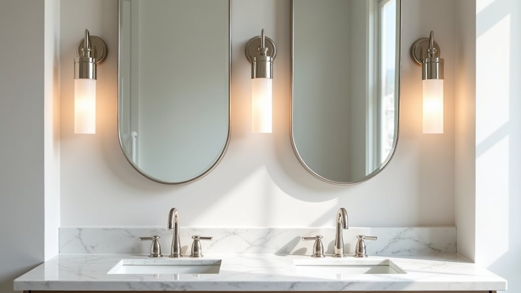 polished nickel vanity lights
