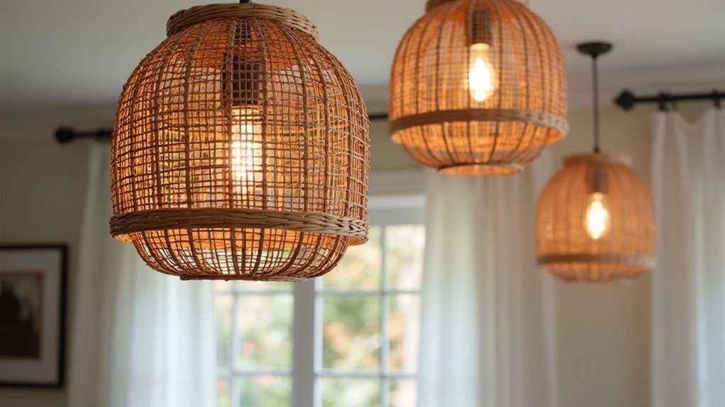 rattan cage lighting fixtures