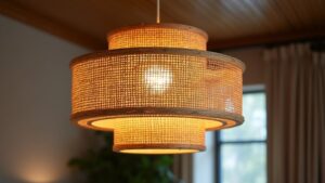 rattan semi flush elegance