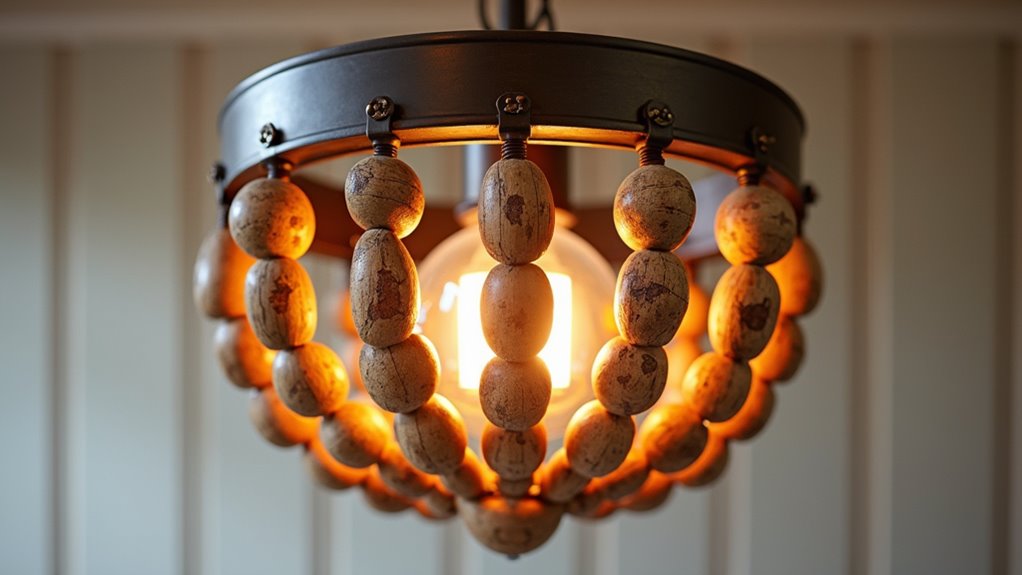 rustic beaded semi flush light
