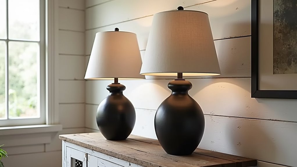 rustic black farmhouse lamps