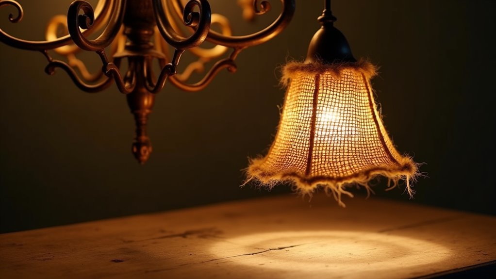 rustic burlap bell shades