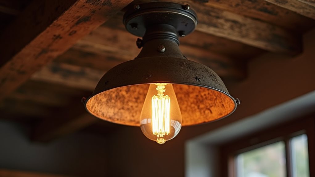 rustic industrial lighting fixture