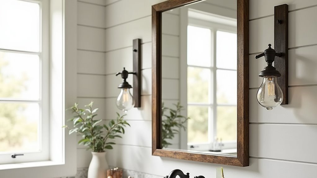 rustic modern bathroom mirror