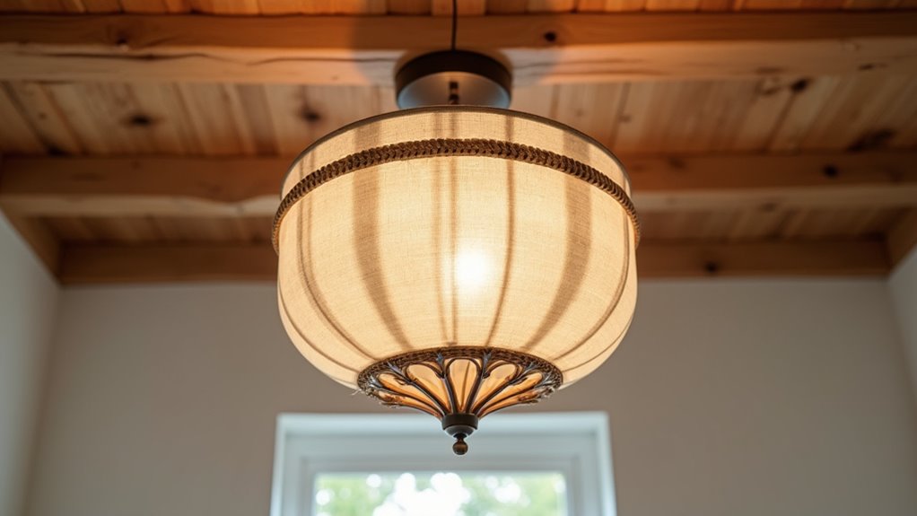 rustic white rattan semi flush