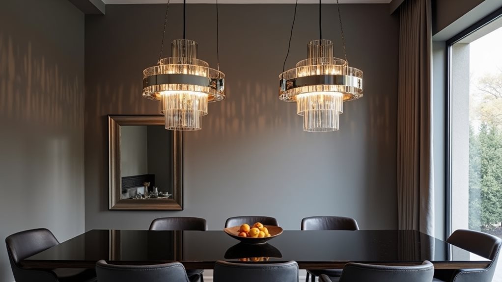 sleek metallic chandelier elegance