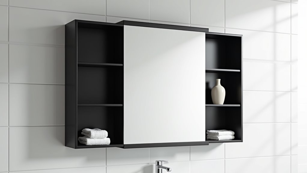sleek minimalist black mirror
