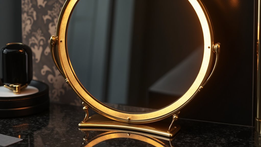 sleek modern gold mirror