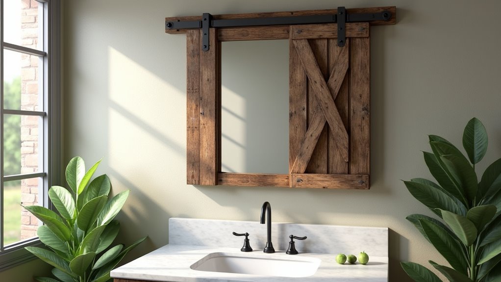 sliding barn door vanity
