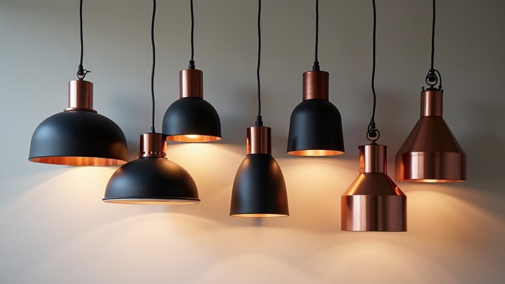 stunning black copper pendants