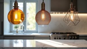 three unique pendant lights