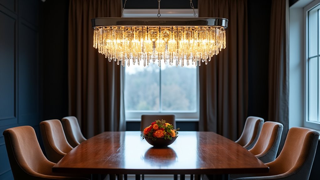 top rectangle dining chandeliers